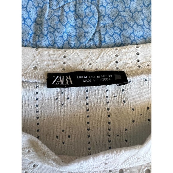 Zara Eyelet Cropped T-shirt, Women's Medium - Picture 4 of 5